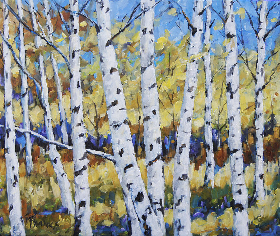 Birches in the Underwood  Painting by Richard T Pranke