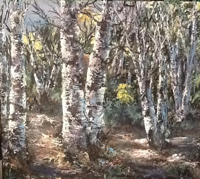 Birches Painting by Megan Walsh