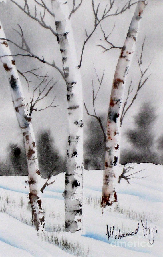 Background Painting - Birches by Mohamed Hirji Background Painting - Birches by Mohamed Hirji