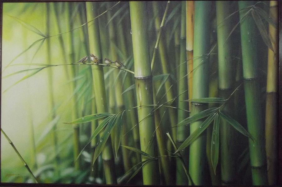 Bamboo Painting - Bird Bamboo by Aries Bamboo.