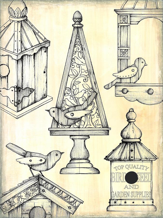 Bird Boxes Drawing by Mark Davies Pixels