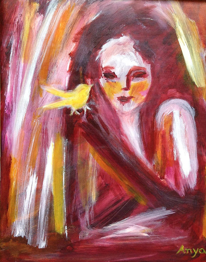 Bird in Hand Painting by Anya Heller