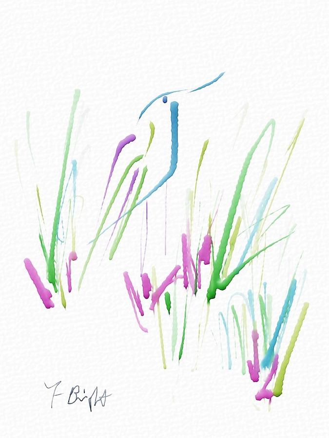 Bird In The Grass Digital Art by Frank Bright