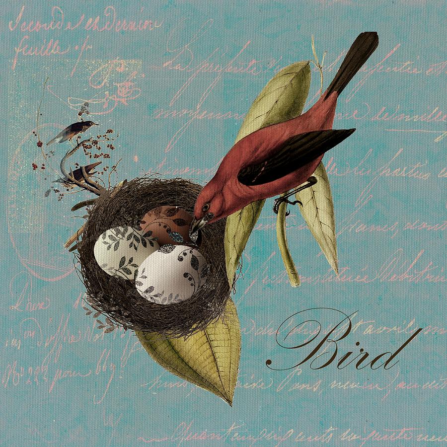 Bird Nest - 02v02t01 Digital Art by Variance Collections
