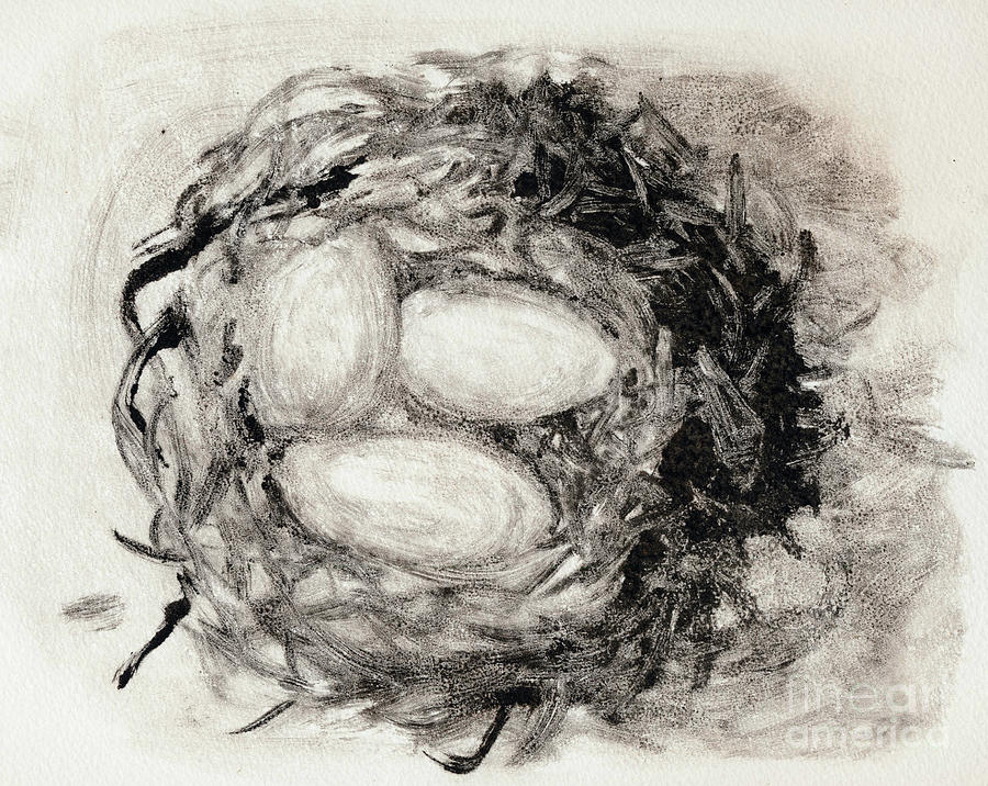 Bird Nest Painting by Lidija Ivanek - SiLa