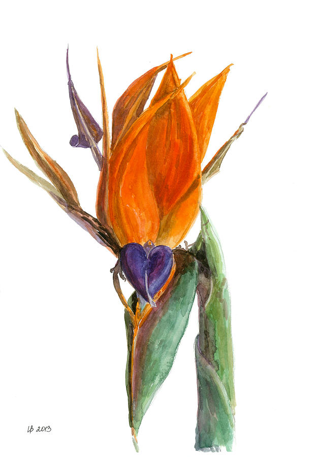 Unique Painting - Bird of Paradise Flower by Irina Viatkina