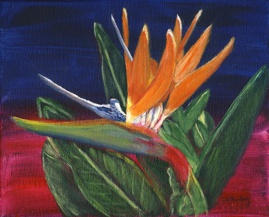 Bird of Paradise in acrylic Painting by Linda Feinberg