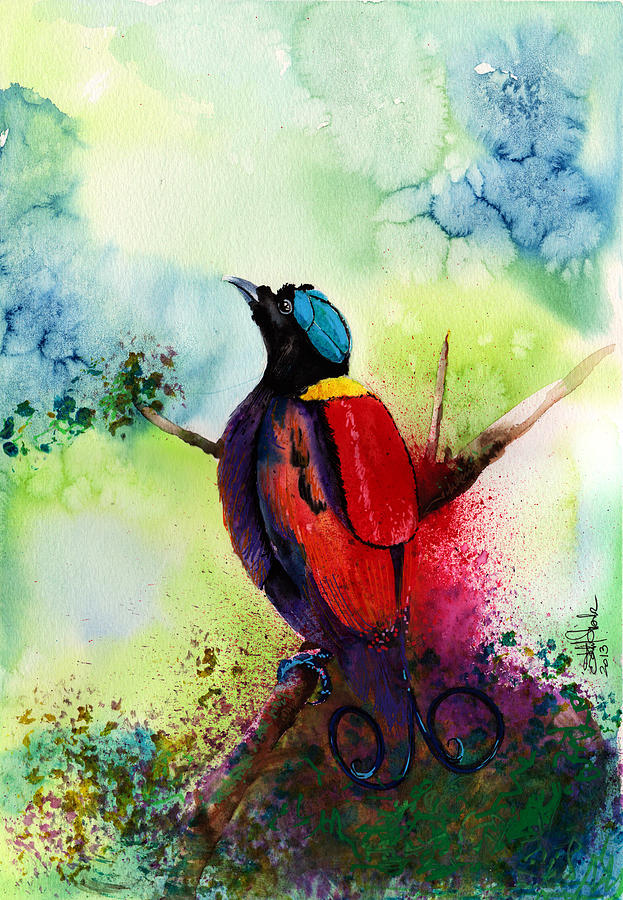 Bird of paradise  Painting by Isabel Salvador