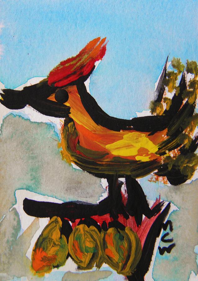 Bird on a Branch Painting by Mary Carol Williams