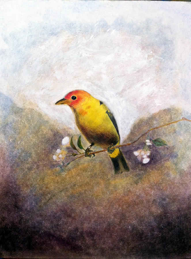 Mountain Painting - Bird On A Limb by Steve McArthur