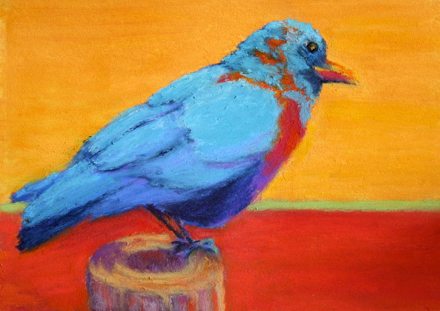 Bird on a Post Painting by Nancy Jolley