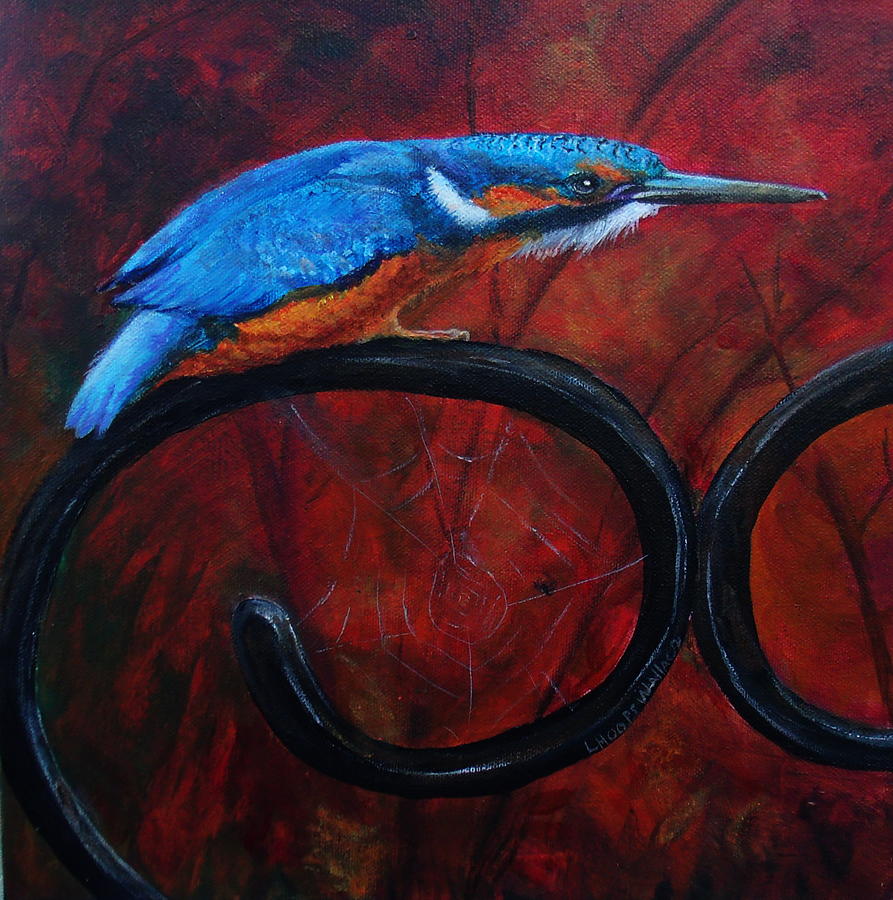 Bird on a Wire Painting by Leslie Hoops-Wallace