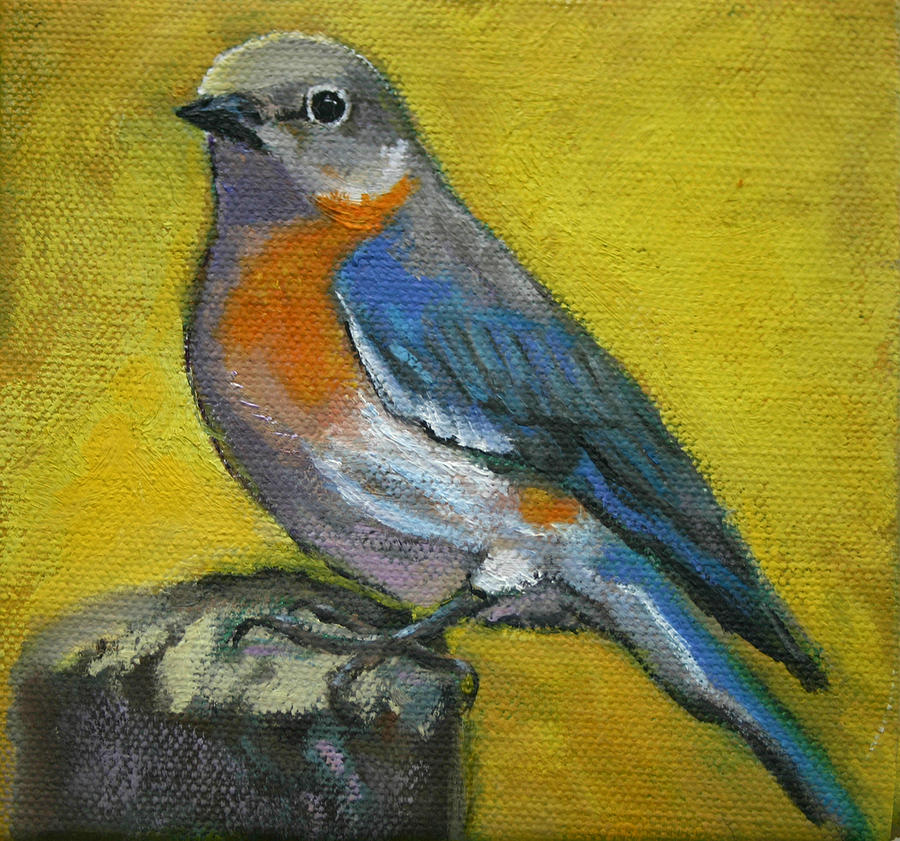 Bird Series Bluebird Painting by Carol Jo Smidt