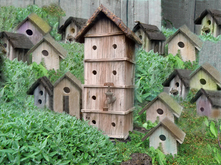 Birdhouse Village Photograph by Marjie Burnett - Pixels