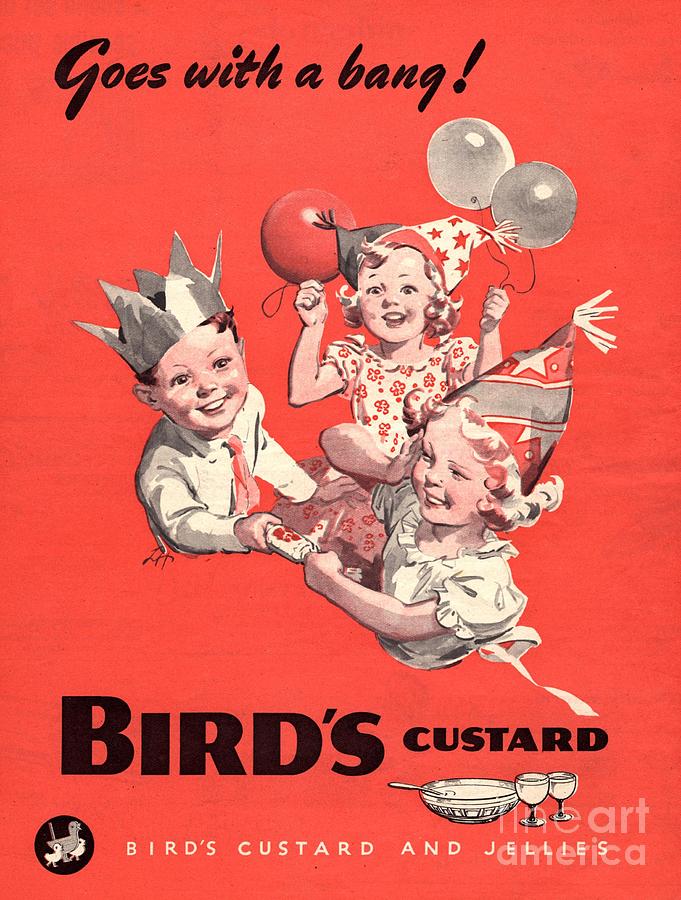 Bird Drawing - Birds 1930s Uk Custard    Birthdays by The Advertising Archives