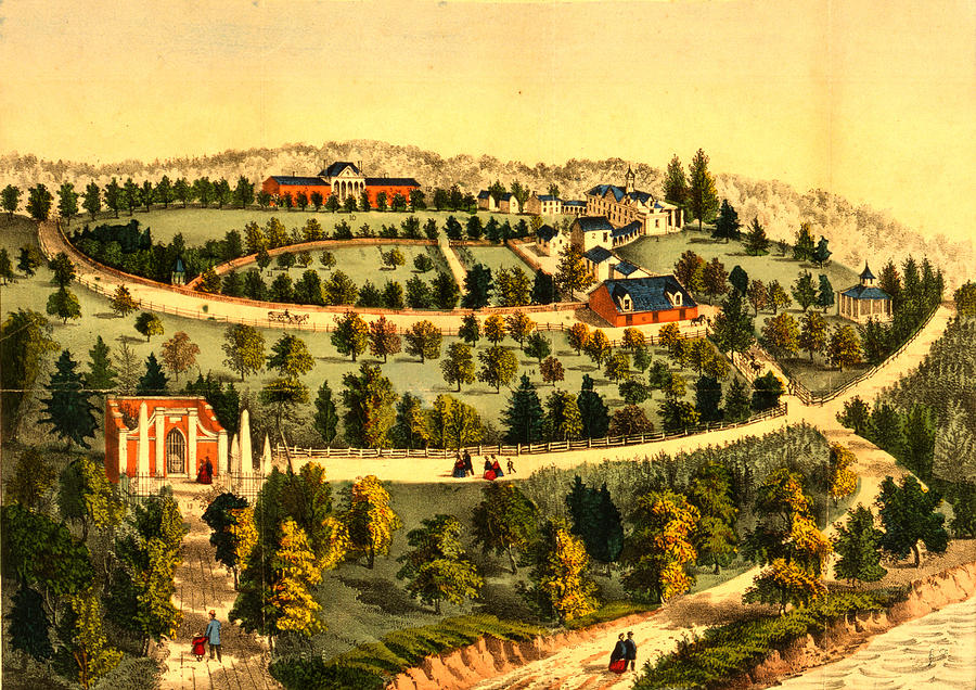 George Washington Drawing - Birds Eye View Of George Washingtons Mount Vernon Estate by Litz Collection