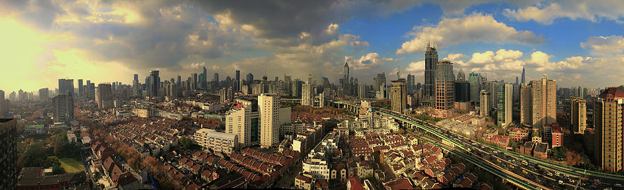 Birds Eye View Of Shanghai Photograph by Genos Image