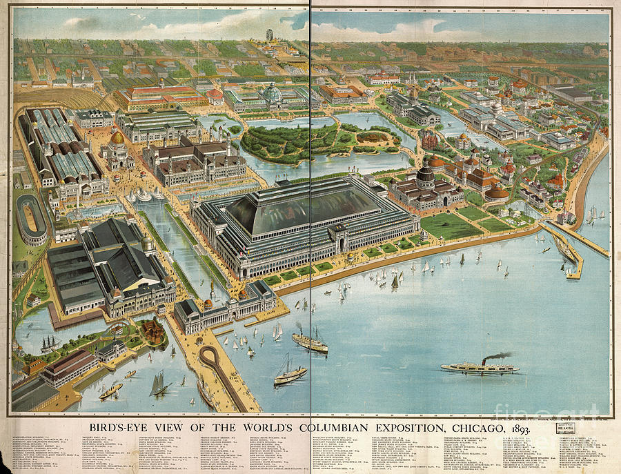 Chicago Photograph - Birds eye view of the Worlds Columbian Exposition Chicago 1893 by Edward Fielding