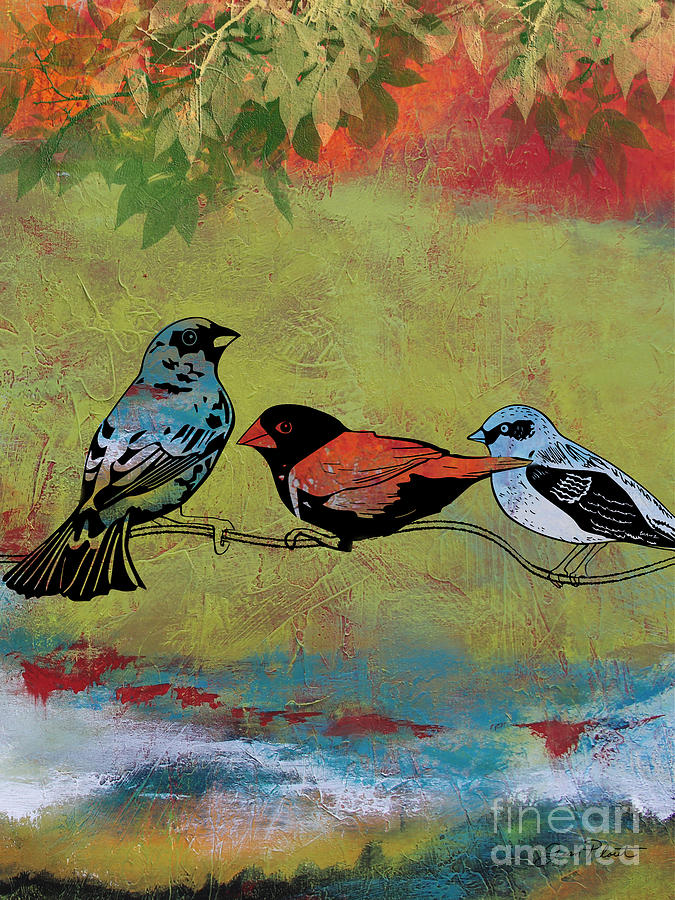 Birds in the Valley-B Painting by Jean Plout