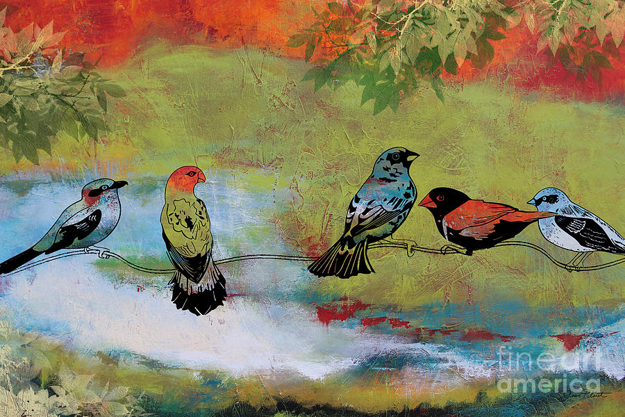 Birds in the Valley Painting by Jean Plout