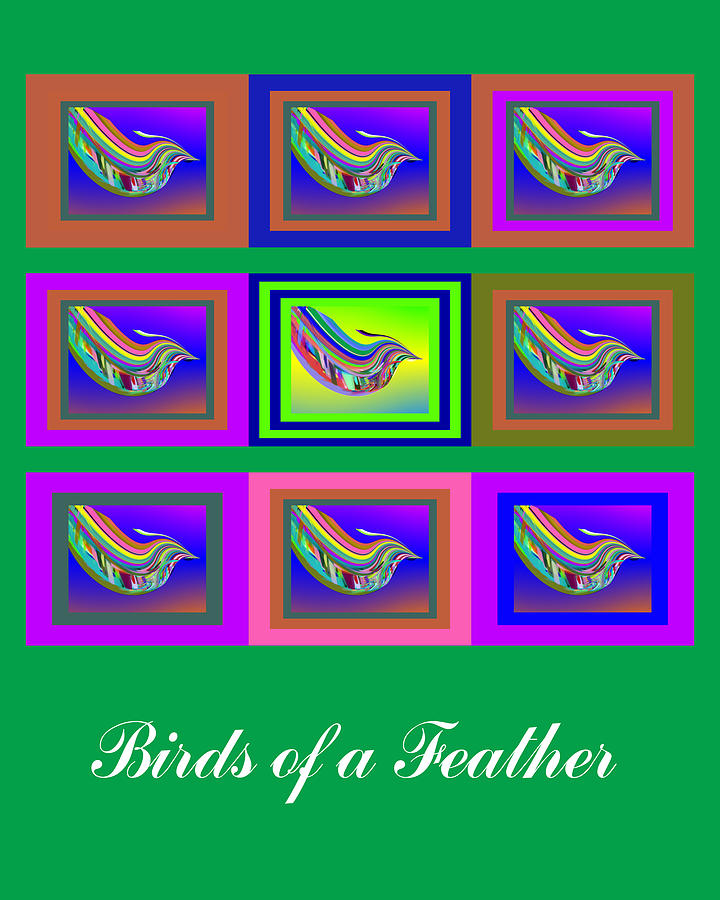 Birds Digital Art - Birds of a Feather 2 by Stephen Coenen