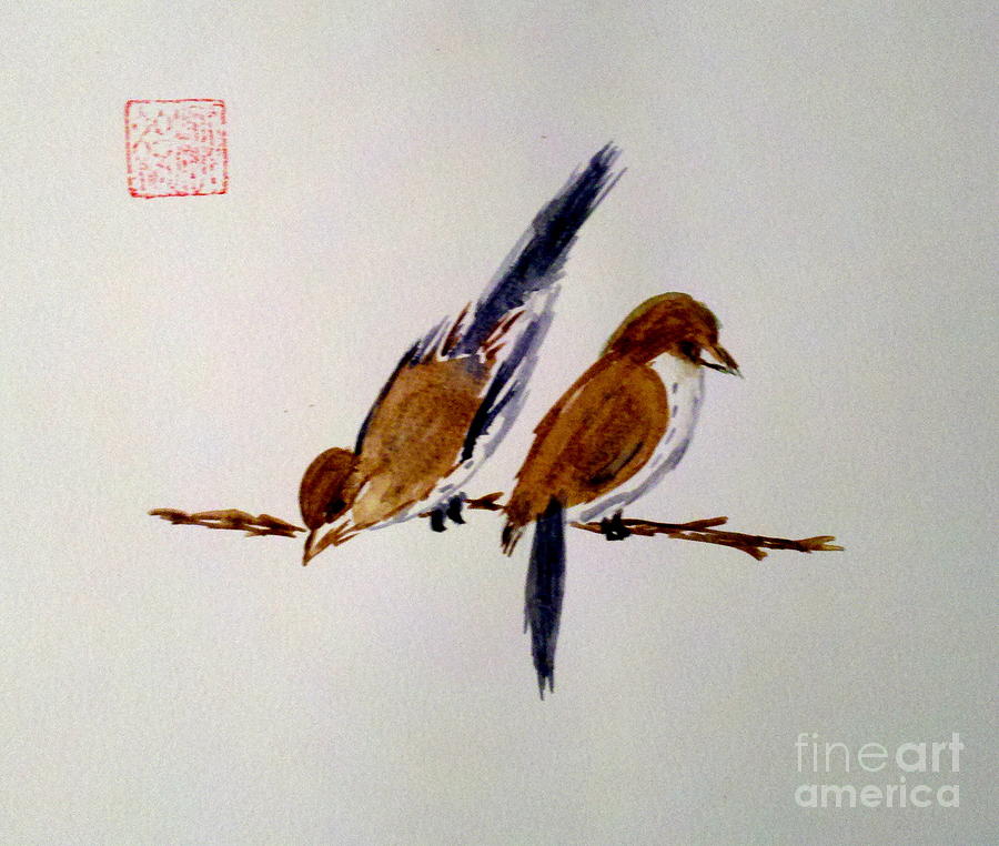 Birds of a Feather Painting by Margaret Welsh Willowsilk