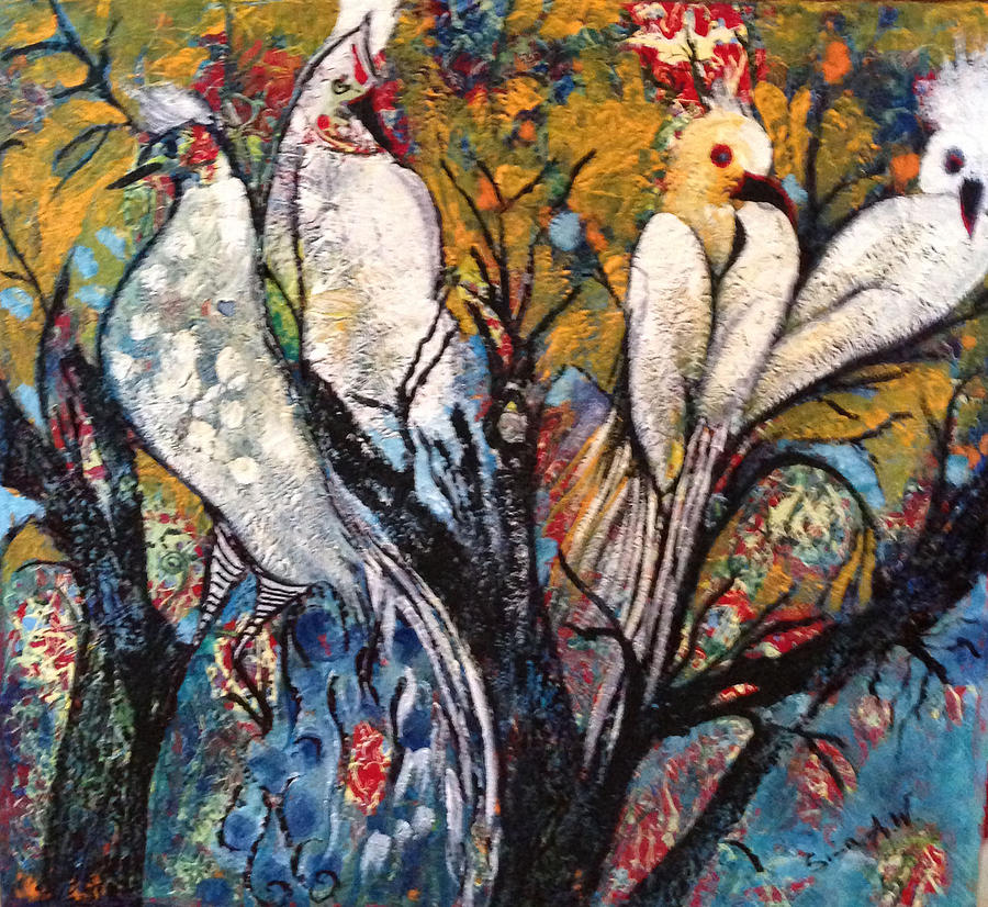 Bird Painting - Birds of Paradise. by Sima Amid Wewetzer