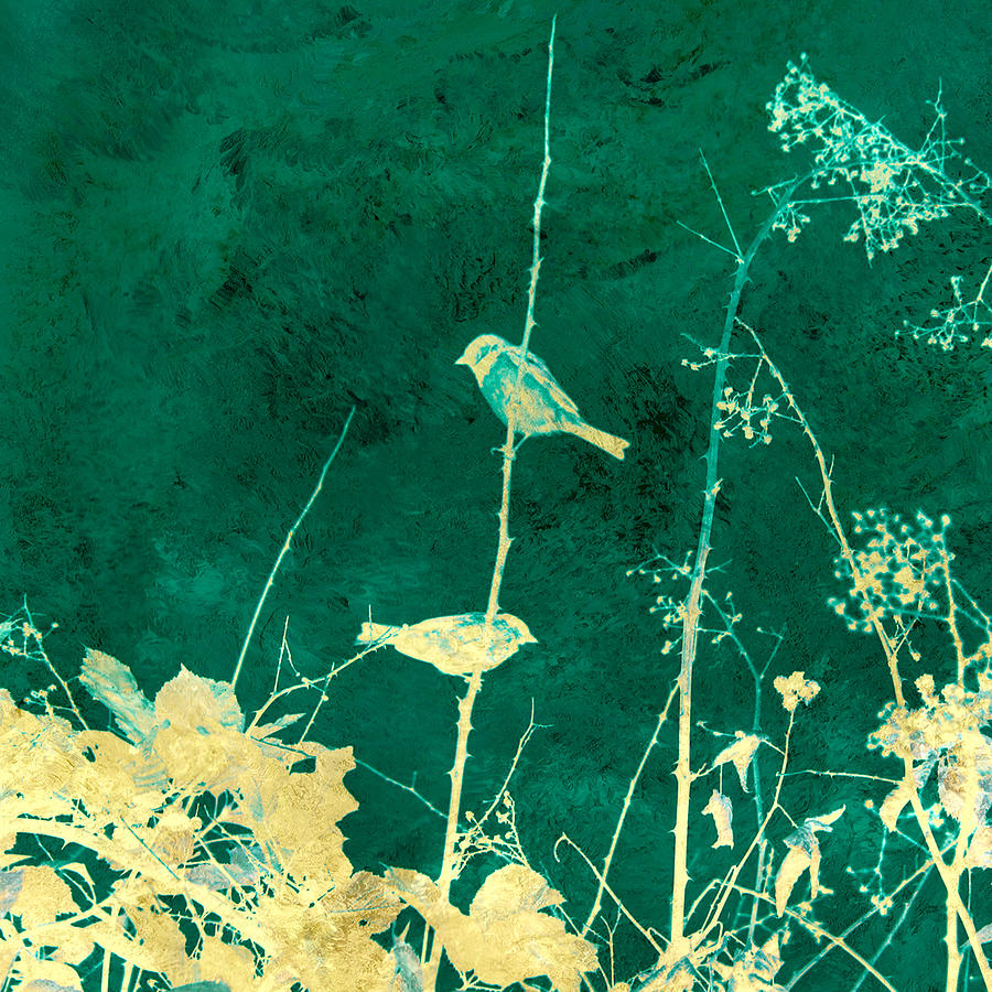 Birds on a Bush Painting by Bonnie Bruno