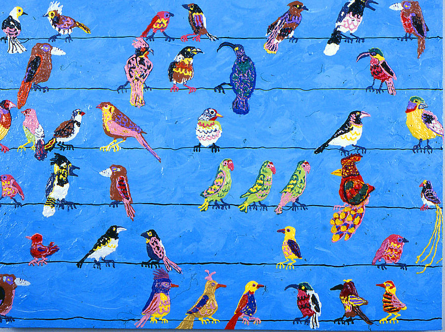 Vincent Van Gogh Painting - Birds on a Line by Nina Beall