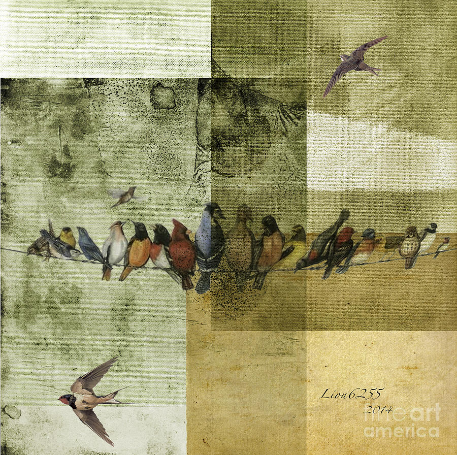 Birds On A Wire Digital Art by Melissa Messick