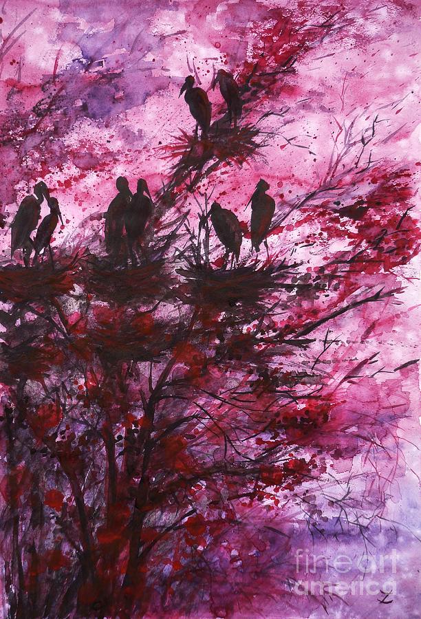 Birds Painting by Zaira Dzhaubaeva