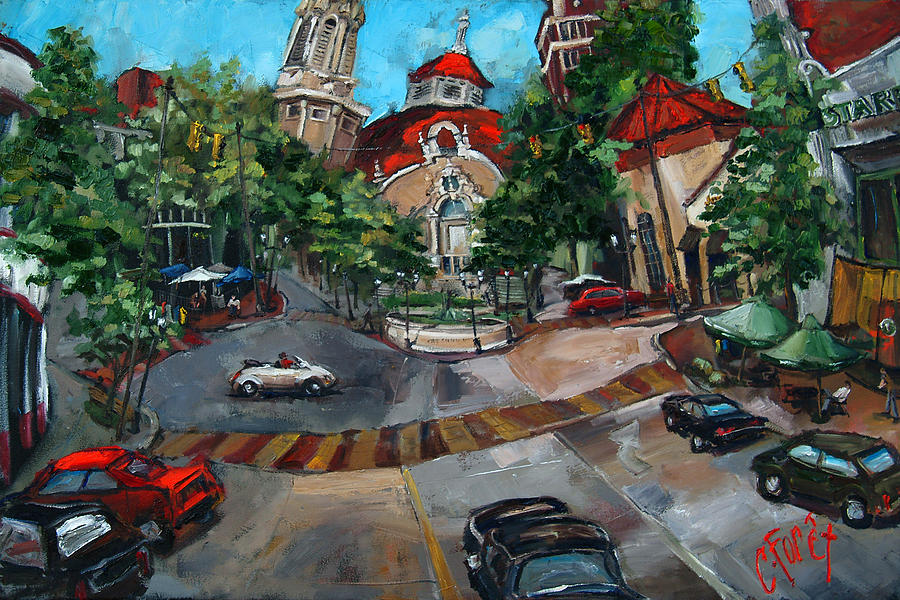Architecture Painting - Birmingham Five Points by Carole Foret