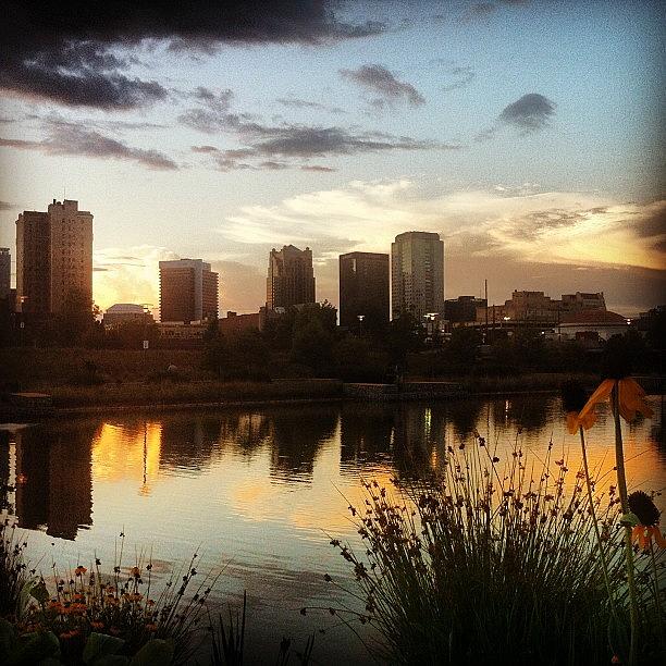Sunset Photograph - Birmingham Skyline #instagrambham by Miranda Johnson