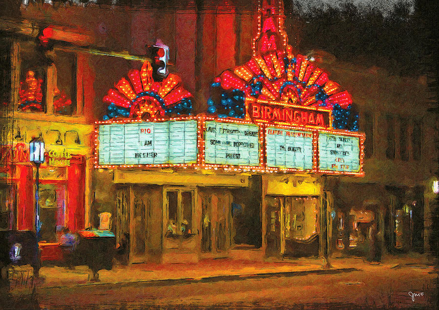 Detroit Painting - Birmingham Theatre by John Farr