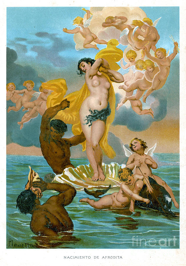 Birth Of Aphrodite-1891 Lithograph Photograph by Mary Evans