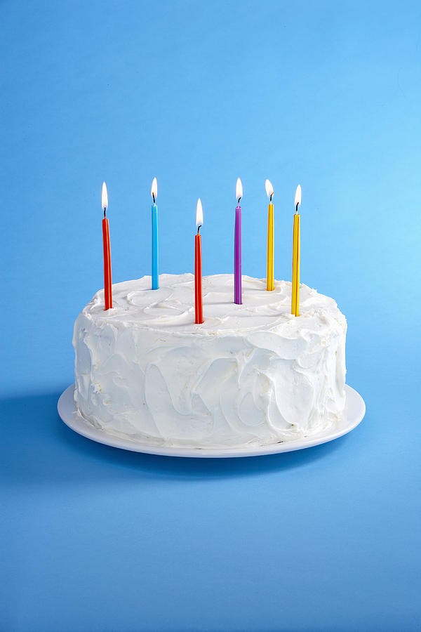 Birthday Cake With Candles Photograph