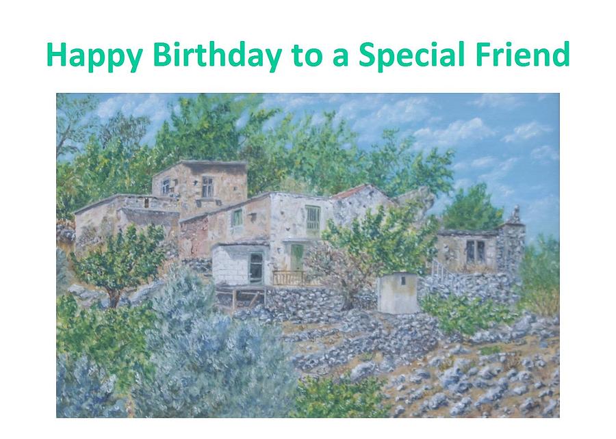 Birthday card for special friend Painting by David Capon