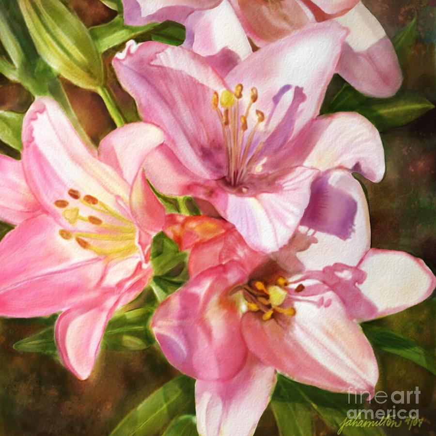 Birthday Flowers Painting by Joan A Hamilton | Fine Art America