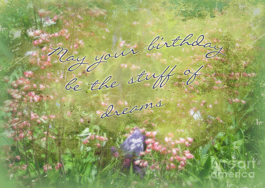 Birthday Greeting Card - Coral Bells and Irises Photograph by Carol ...
