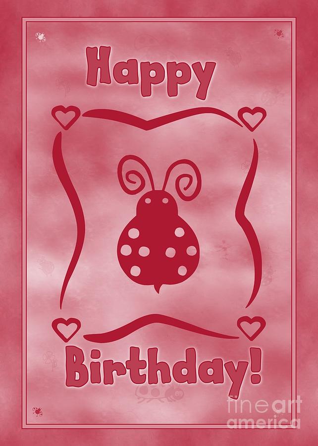 Birthday Ladybug Digital Art by JH Designs | Fine Art America