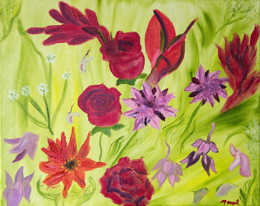 Birthday Bouquet of Wishes Painting by Meryl Goudey