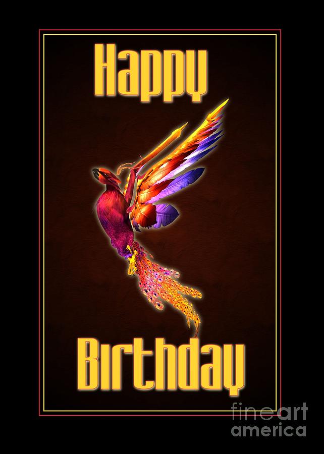 Birthday Phoenix Digital Art by JH Designs Pixels