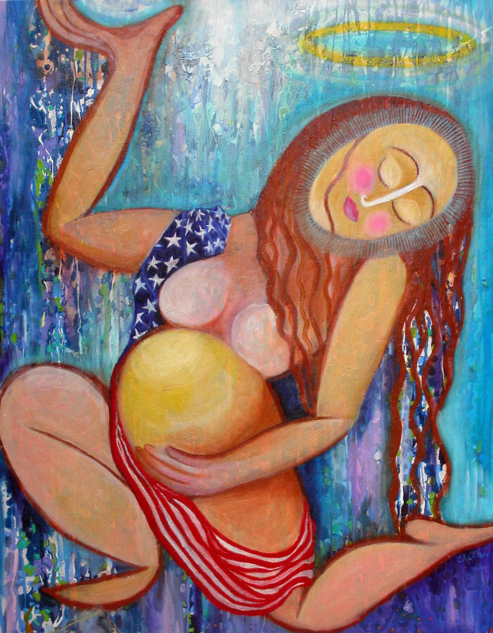 Madonna Painting - Birthing of a New America by Anne Cameron Cutri