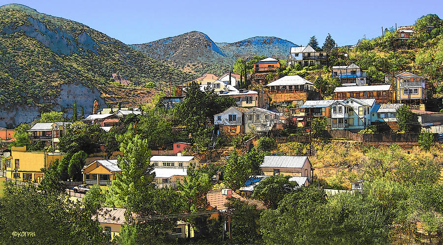 Colorful Houses Bisbee AZ - My Kind of Town Photograph by Rebecca Korpita
