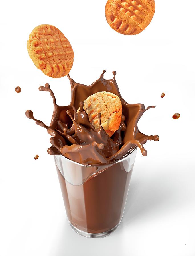 Artwork Photograph - Biscuits Splashing Into A Drink by Leonello Calvetti Artwork Photograph - Biscuits Splashing Into A Drink by Leonello Calvetti