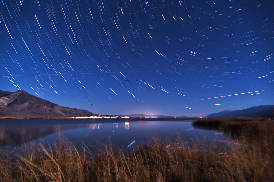 Mountain Photograph - Bishop Star Trails by Cat Connor