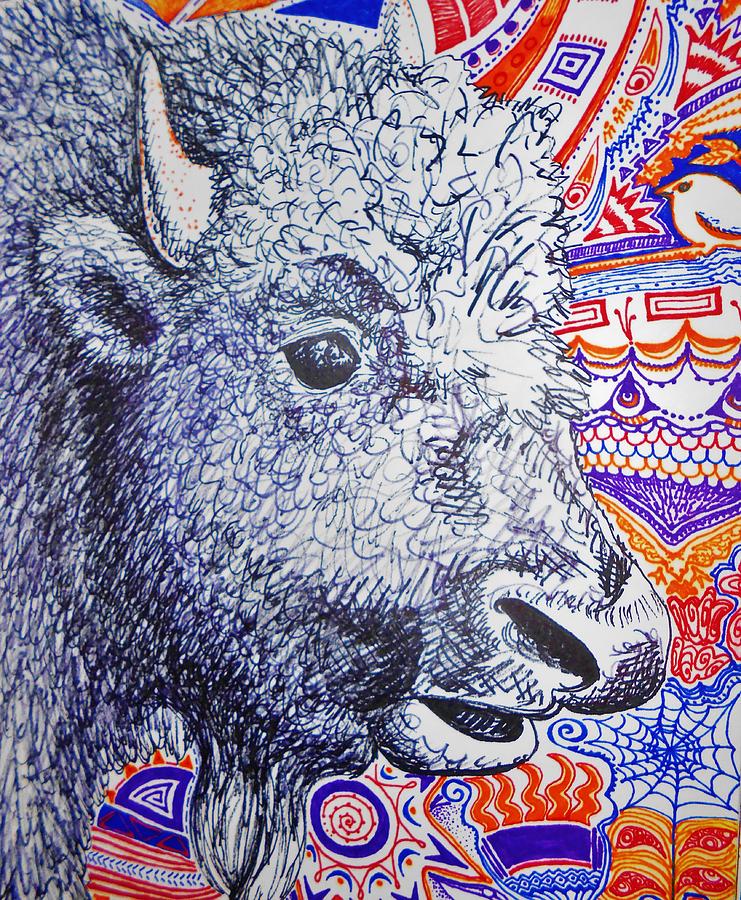 Bison Designs Drawing by Emily Michaud
