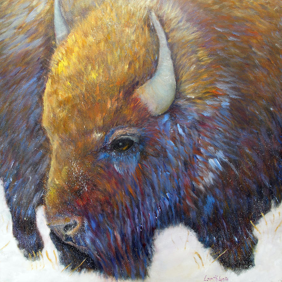 Yellowstone National Park Painting - Bison by Loretta Luglio