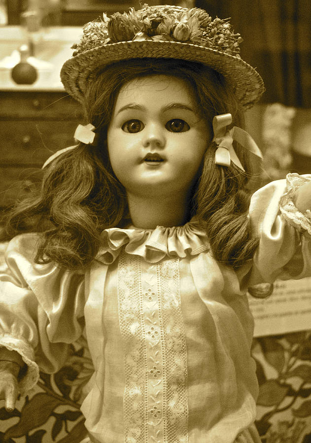 Bisque Antique Doll with Chapeau Photograph by Venetia Featherstone-Witty