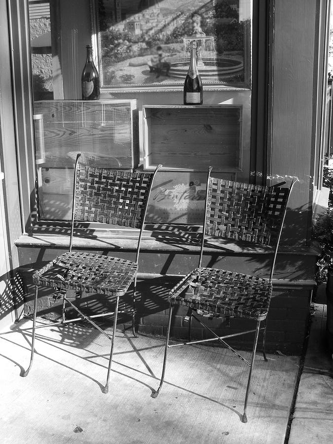 Bistro Chairs in Black and White Photograph by Margie Avellino